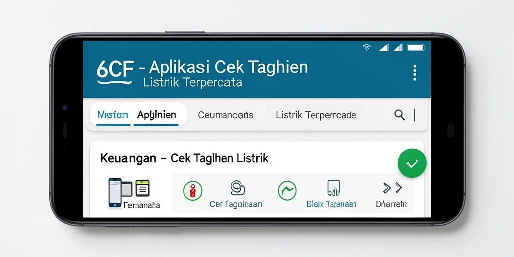 Tampilan antarmuka aplikasi 6CF untuk cek tagihan listrik yang user-friendly.