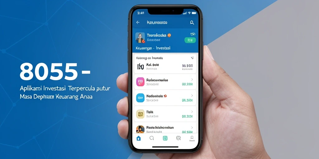 Screenshot antarmuka aplikasi 8055 yang menunjukkan fitur investasi.