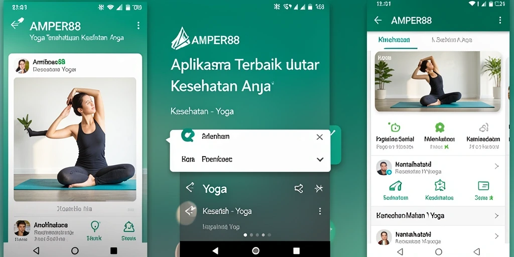 Tampilan antarmuka AMPER88 yang menarik dan fungsional untuk latihan yoga.
