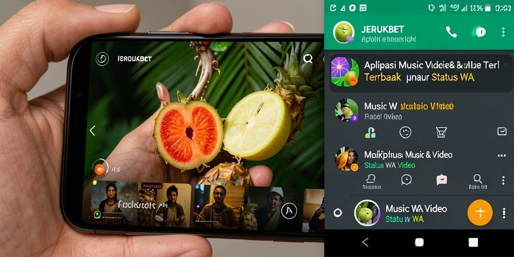 Antarmuka JERUKBET yang menampilkan koleksi video Status WA.