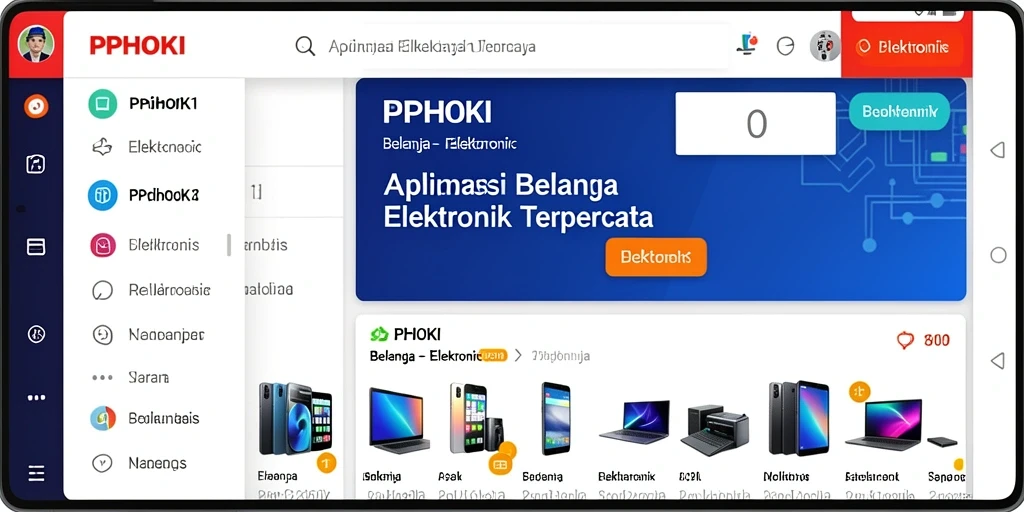 Antarmuka aplikasi PPHOKI yang memudahkan pengguna dalam berbelanja elektronik.