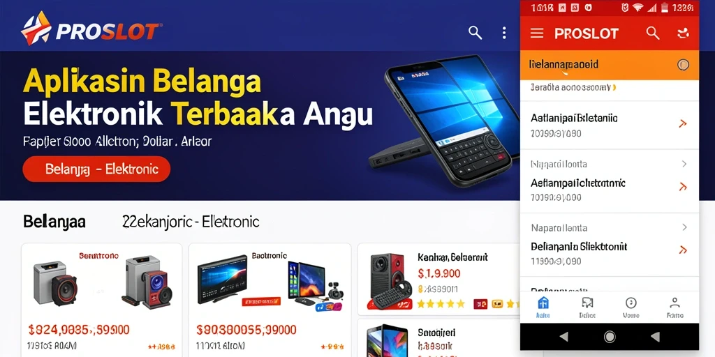 Antarmuka aplikasi PROSLOT yang memudahkan pengalaman belanja elektronik.