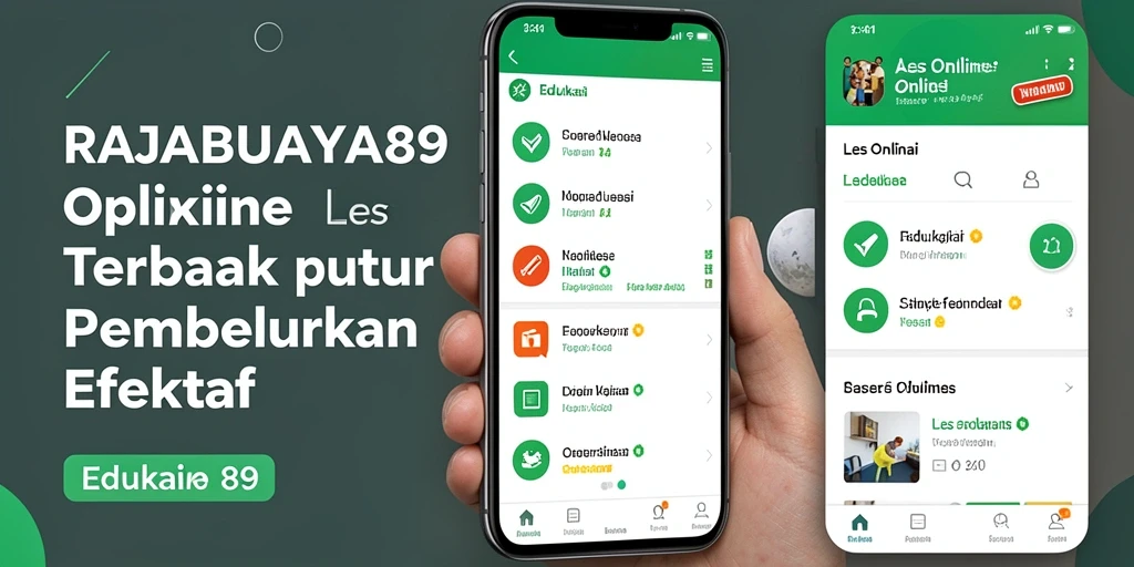 Antarmuka aplikasi RAJABUAYA89 yang menarik dan fungsional untuk Les Online.
