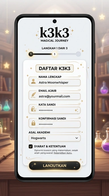Daftar Akun Baru k3k3 untuk Pengguna Android